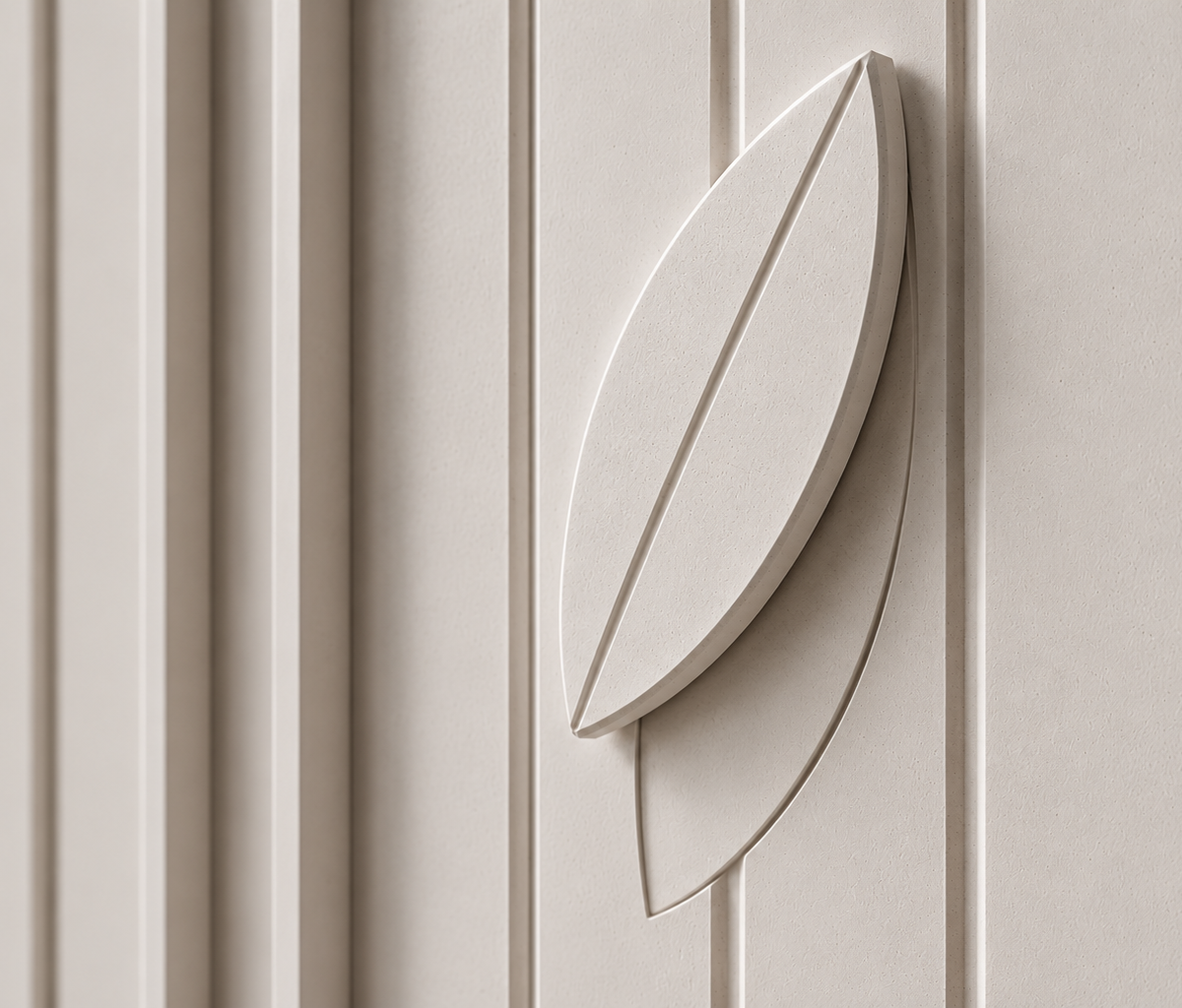Panel Flatpak, rytm pionowy — lamele i relief liścia